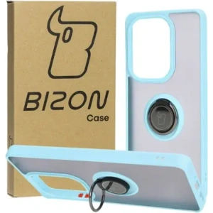 Kup Etui z uchwytem na palec Bizon Case Hybrid Ring do Xiaomi Poco M6 Pro 4G / Xiaomi Redmi Note 13 Pro 4G / LTE / 14S przydymione z jasnoniebieską ramką - BIZ5274 - {ean13} - Sklep Home Screen
