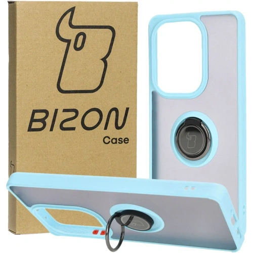 Kup Etui s úchopem na prst Bizon Case Hybrid Ring pro Xiaomi Poco M6 Pro 4G / Xiaomi Redmi Note 13 Pro 4G kouřové s jasně modrým rámečkem - BIZ5274 - {ean13} - Sklep Home Screen