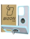 Etui s úchopem na prst Bizon Case Hybrid Ring pro Xiaomi Poco M6 Pro 4G / Xiaomi Redmi Note 13 Pro 4G kouřové s jasně modrým rámečkem
