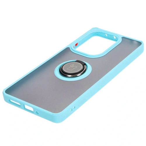 Kup Etui s úchopem na prst Bizon Case Hybrid Ring pro Xiaomi Poco M6 Pro 4G / Xiaomi Redmi Note 13 Pro 4G kouřové s jasně modrým rámečkem - BIZ5274 - {ean13} - Sklep Home Screen