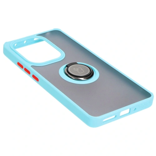 Kup Etui z uchwytem na palec Bizon Case Hybrid Ring do Xiaomi Poco M6 Pro 4G / Xiaomi Redmi Note 13 Pro 4G / LTE / 14S przydymione z jasnoniebieską ramką - BIZ5274 - {ean13} - Sklep Home Screen