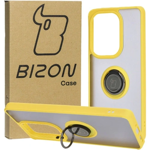 Kup Bizon Case Hybrid Ring Xiaomi Poco M6 Pro 4G / Xiaomi Redmi Note 13 Pro 4G fumuriu cu un cadru galben - BIZ5275 - {ean13} - Sklep Home Screen