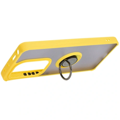Kup Etui s úchopem na prst Bizon Case Hybrid Ring do Xiaomi Poco M6 Pro 4G / Xiaomi Redmi Note 13 Pro 4G kouřové s žlutým rámečkem - BIZ5275 - {ean13} - Sklep Home Screen