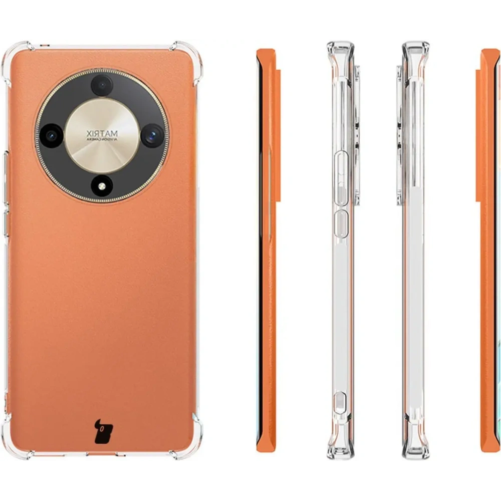 Etui + 2x folia Bizon Case Clear Pack do Honor Magic6 Lite przezroczyste