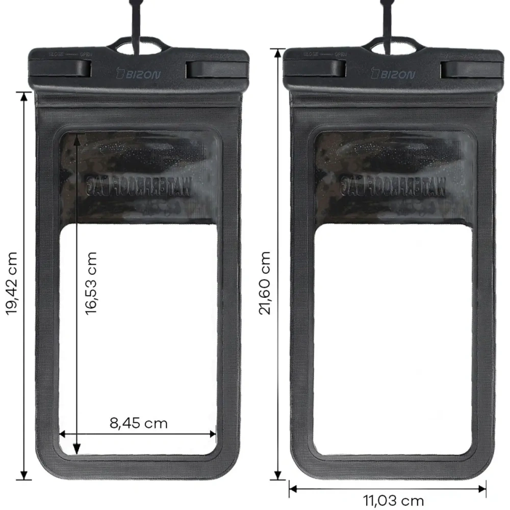 Etui wodoszczelne Bizon Case Hydrowrap [2 PACK] czarne