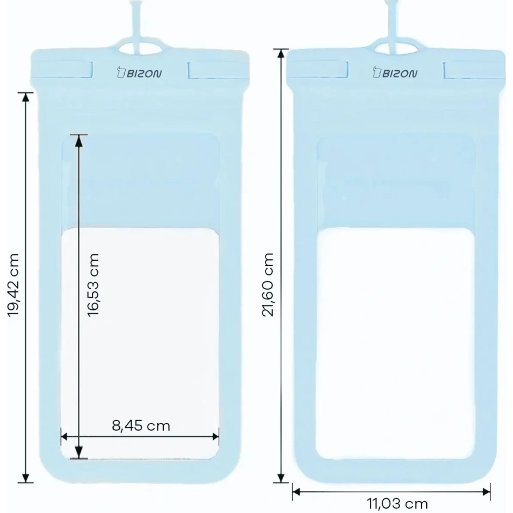 Etui wodoszczelne Bizon Case Hydrowrap [2 PACK] jasnoniebieskie