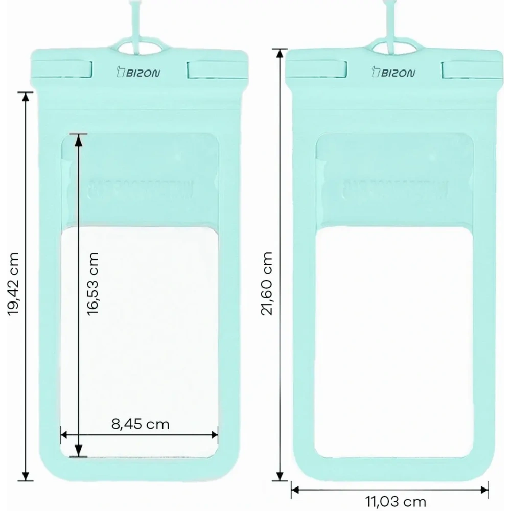 Etui wodoszczelne Bizon Case Hydrowrap [2 PACK] miętowe