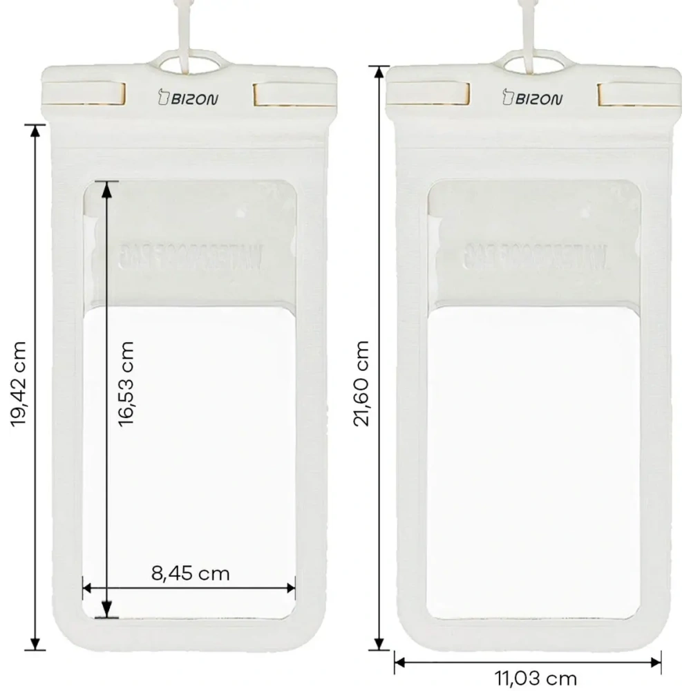 Etui wodoszczelne Bizon Case Hydrowrap [2 PACK] ecru