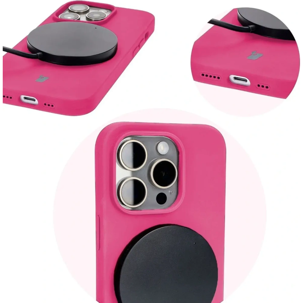 Etui silikonowe do Apple iPhone 14 Pro Bizon Soft Case fuksja