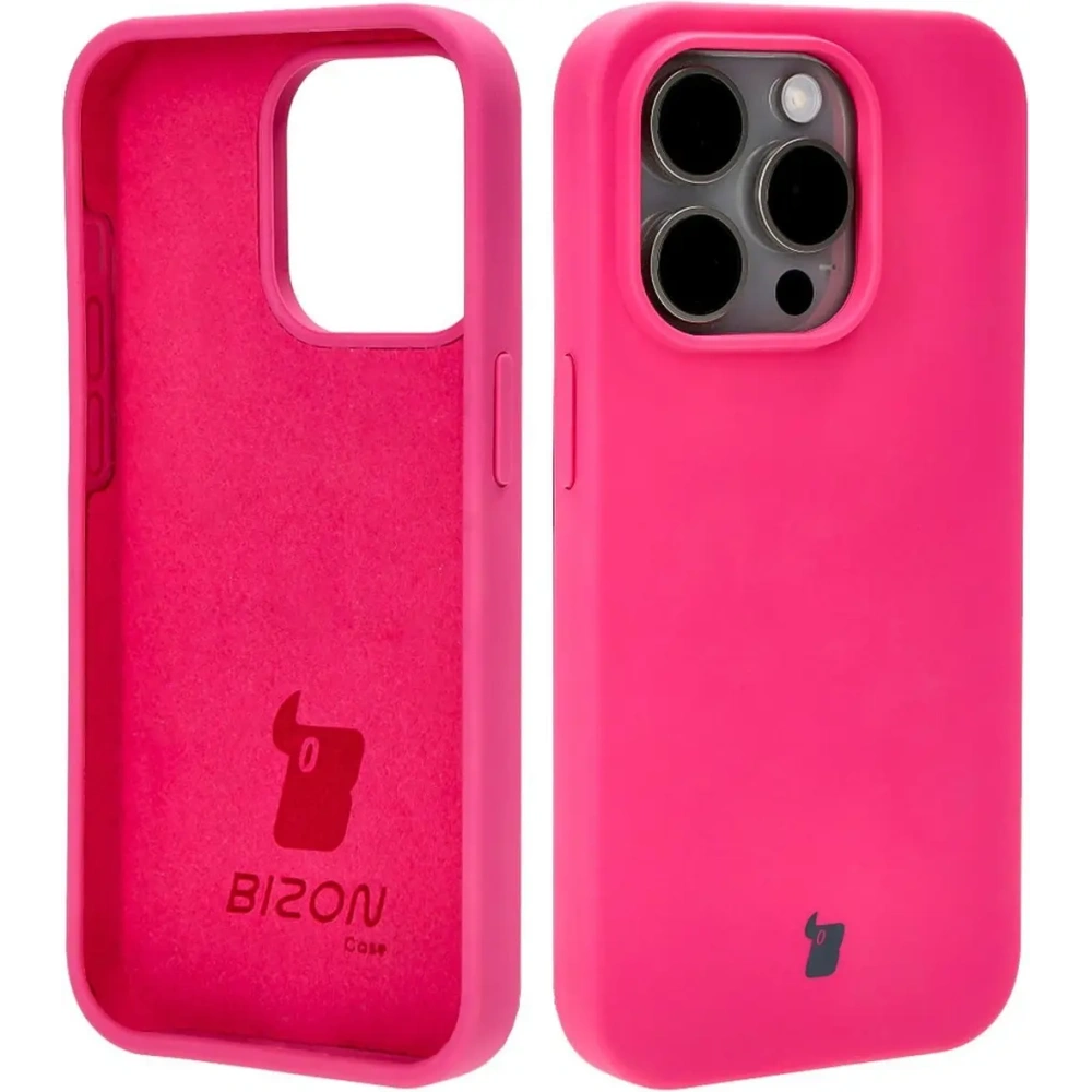 Etui silikonowe do Apple iPhone 15 Pro Bizon Soft Case fuksja