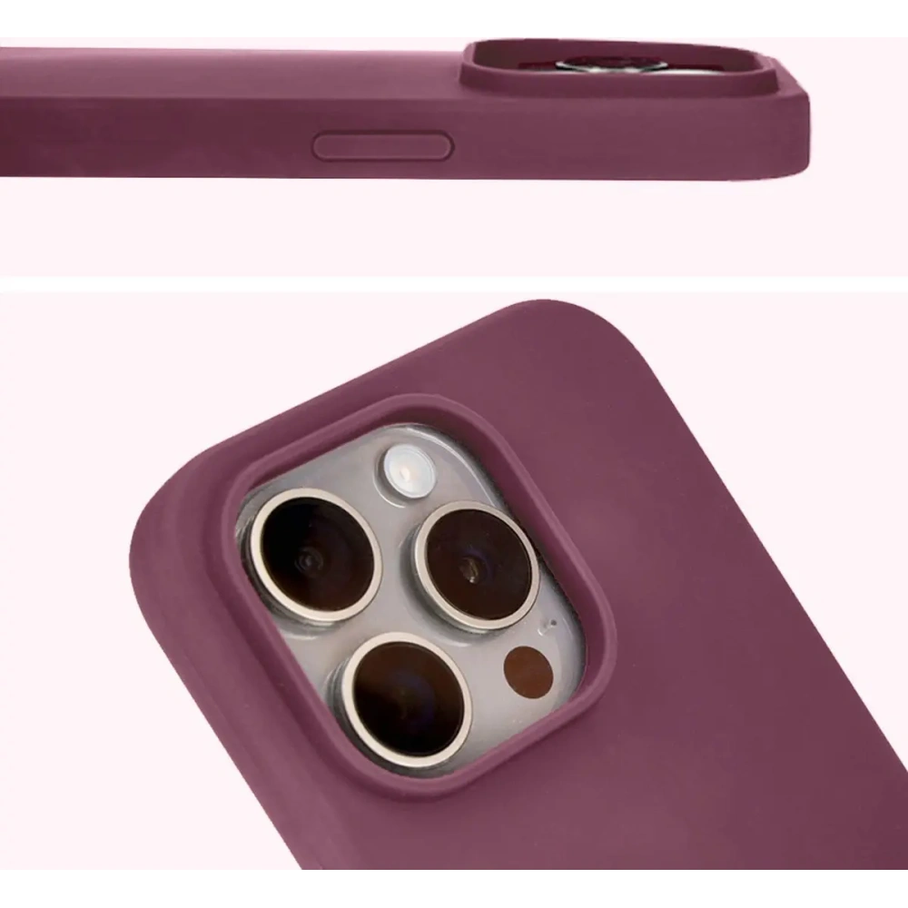 Etui silikonowe do Apple iPhone 15 Pro Bizon Soft Case ciemnofioletowe