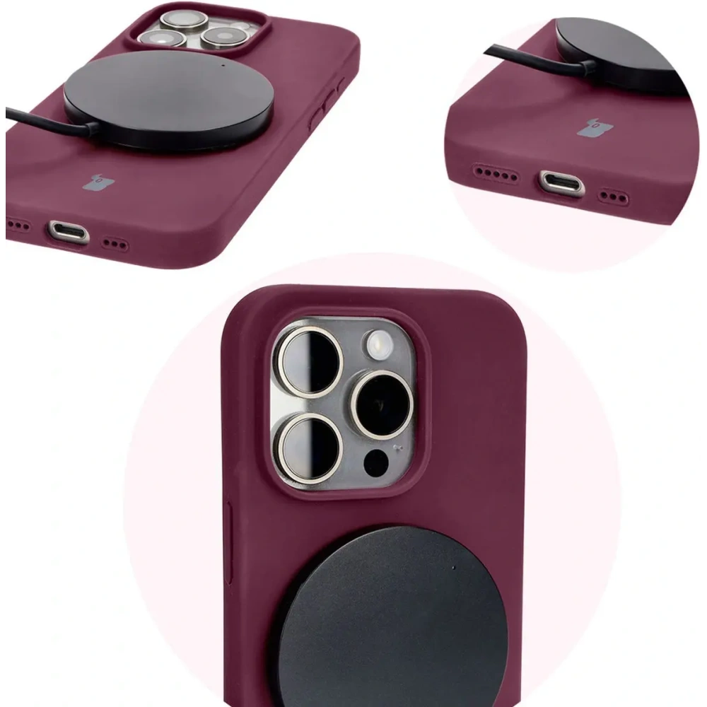 Etui silikonowe do Apple iPhone 15 Pro Bizon Soft Case ciemnofioletowe