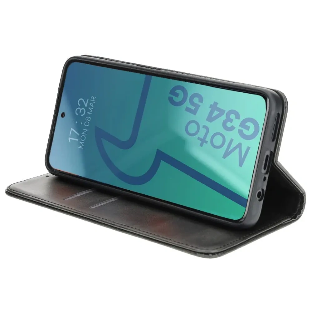 Etui z klapką Bizon Case Pocket Pro do Motorola Moto G34 5G czarne