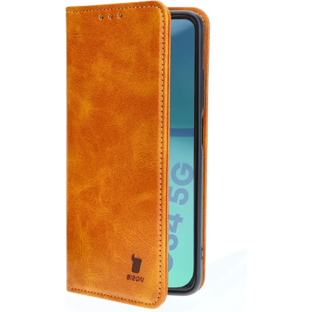 Etui z klapką Bizon Case Pocket Pro do Motorola Moto G34 5G brązowe
