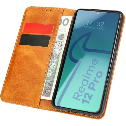 Kup Etui z klapką Bizon Case Pocket Pro do Realme 12 Pro / 12 Pro+ brązowe - BIZ5367 - {ean13} - Sklep Home Screen