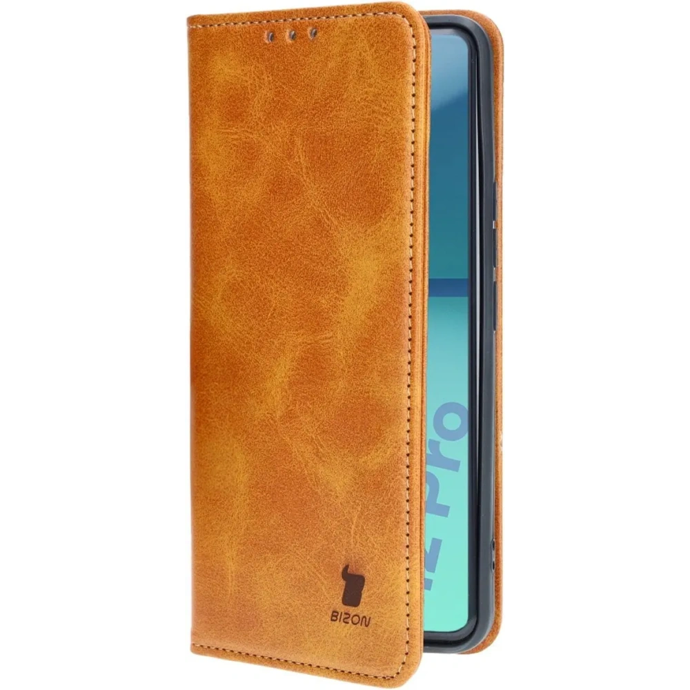 Etui z klapką Bizon Case Pocket Pro do Realme 12 Pro / 12 Pro+ brązowe