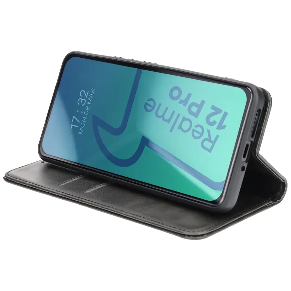 Etui z klapką Bizon Case Pocket Pro do Realme 12 Pro / 12 Pro+ czarne
