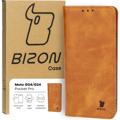 Kup Etui z klapką Bizon Case Pocket Pro do Motorola Moto G04 / G24 hnědé - BIZ5373 - {ean13} - Sklep Home Screen