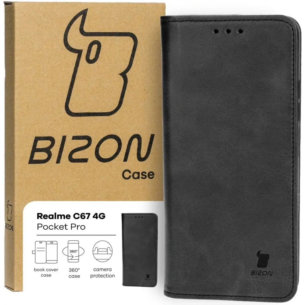 Etui z klapką Bizon Case Pocket Pro do Realme C67 4G czarne
