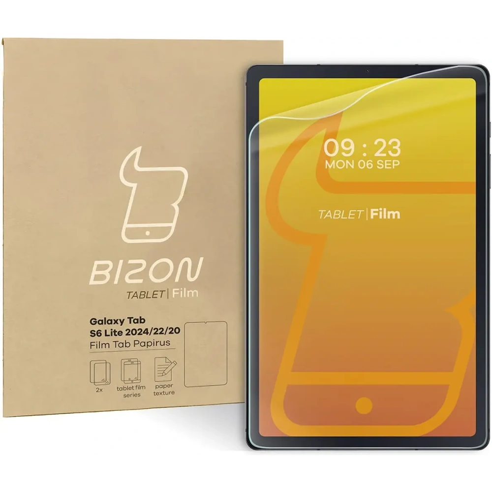 Folia imitująca papier Bizon Film Tab Papirus do Samsung Galaxy Tab S6 Lite 2024/2022/2020 [2 PACK]