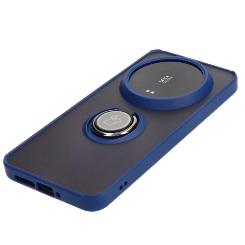 Kup Bizon Case Hybrid Ring Xiaomi 14 Ultra rauchig mit einem navyblauen Rahmen - BIZ4817 - {ean13} - Sklep Home Screen