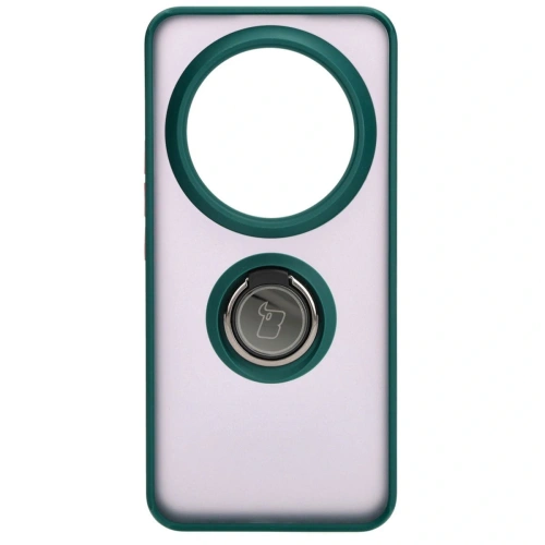 Kup Etui s úchopem na prst Bizon Case Hybrid Ring pro Xiaomi 14 Ultra kouřové s tmavozeleným rámem - BIZ4818 - {ean13} - Sklep Home Screen