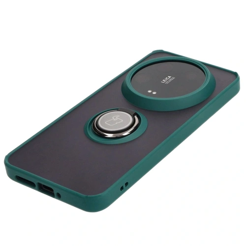 Kup Etui z uchwytem na palec Bizon Case Hybrid Ring do Xiaomi 14 Ultra przydymione z ciemnozieloną ramką - BIZ4818 - {ean13} - Sklep Home Screen