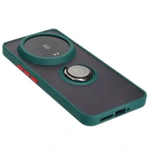 Kup Etui z uchwytem na palec Bizon Case Hybrid Ring do Xiaomi 14 Ultra przydymione z ciemnozieloną ramką - BIZ4818 - {ean13} - Sklep Home Screen