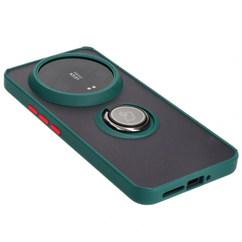 Kup Etui s úchopem na prst Bizon Case Hybrid Ring pro Xiaomi 14 Ultra kouřové s tmavozeleným rámem - BIZ4818 - {ean13} - Sklep Home Screen