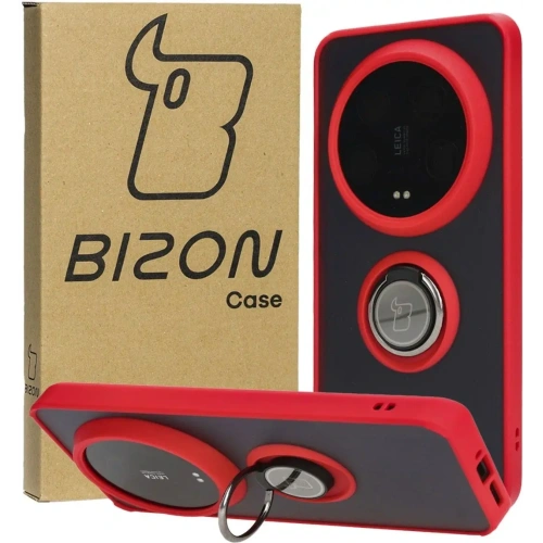 Kup Bizon Case Hybrid Ring Xiaomi 14 Ultra rauchig mit einem roten Rahmen - BIZ4819 - {ean13} - Sklep Home Screen