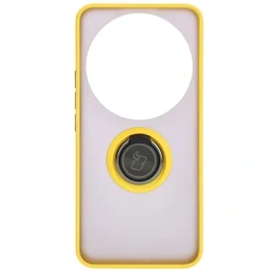 Kup Etui z uchwytem na palec Bizon Case Hybrid Ring do Xiaomi 14 Ultra przydymione z żółtą ramką - BIZ4821 - {ean13} - Sklep Home Screen
