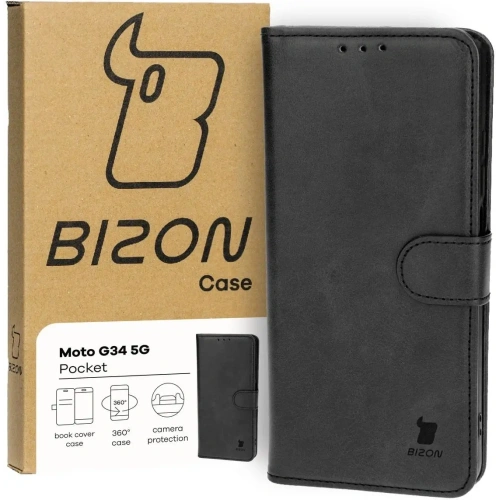 Kup Etui z klapką Bizon Case Pocket do Motorola Moto G34 5G černé - BIZ5397 - {ean13} - Sklep Home Screen