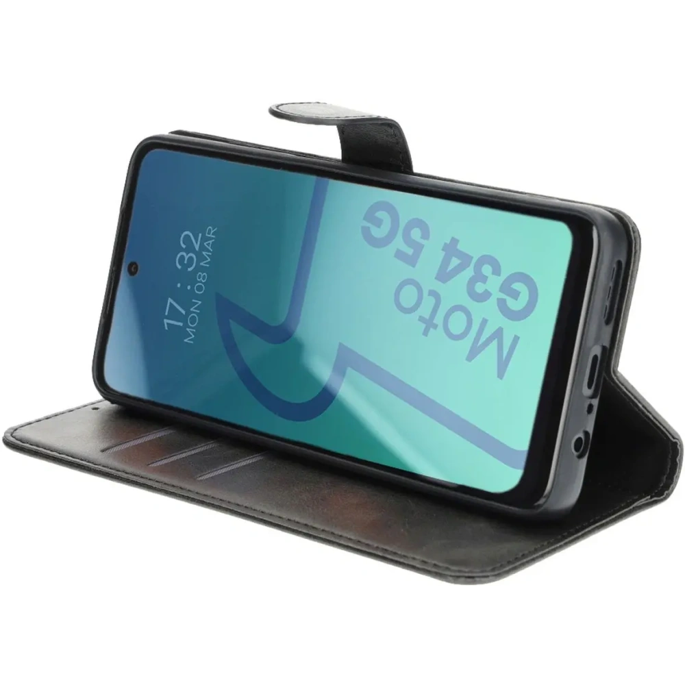 Etui z klapką Bizon Case Pocket do Motorola Moto G34 5G czarne