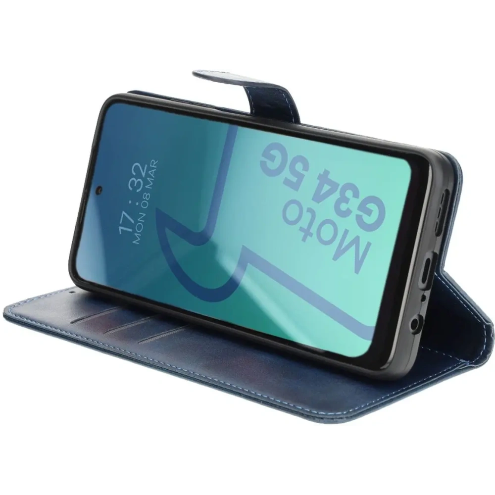 Etui z klapką Bizon Case Pocket do Motorola Moto G34 5G granatowe