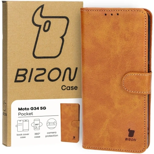 Buy Bizon Case Pocket Motorola Moto G34 5G brown - BIZ5399 - {ean13} - Home Screen Store Europe