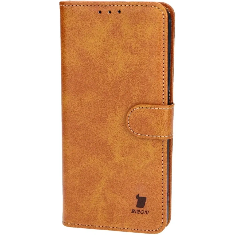 Etui z klapką Bizon Case Pocket do Motorola Moto G34 5G brązowe
