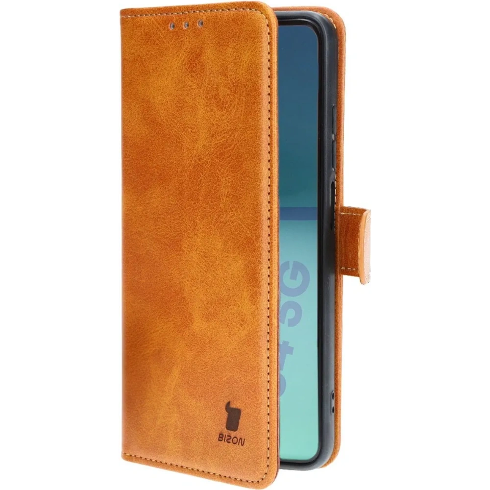 Etui z klapką Bizon Case Pocket do Motorola Moto G34 5G brązowe