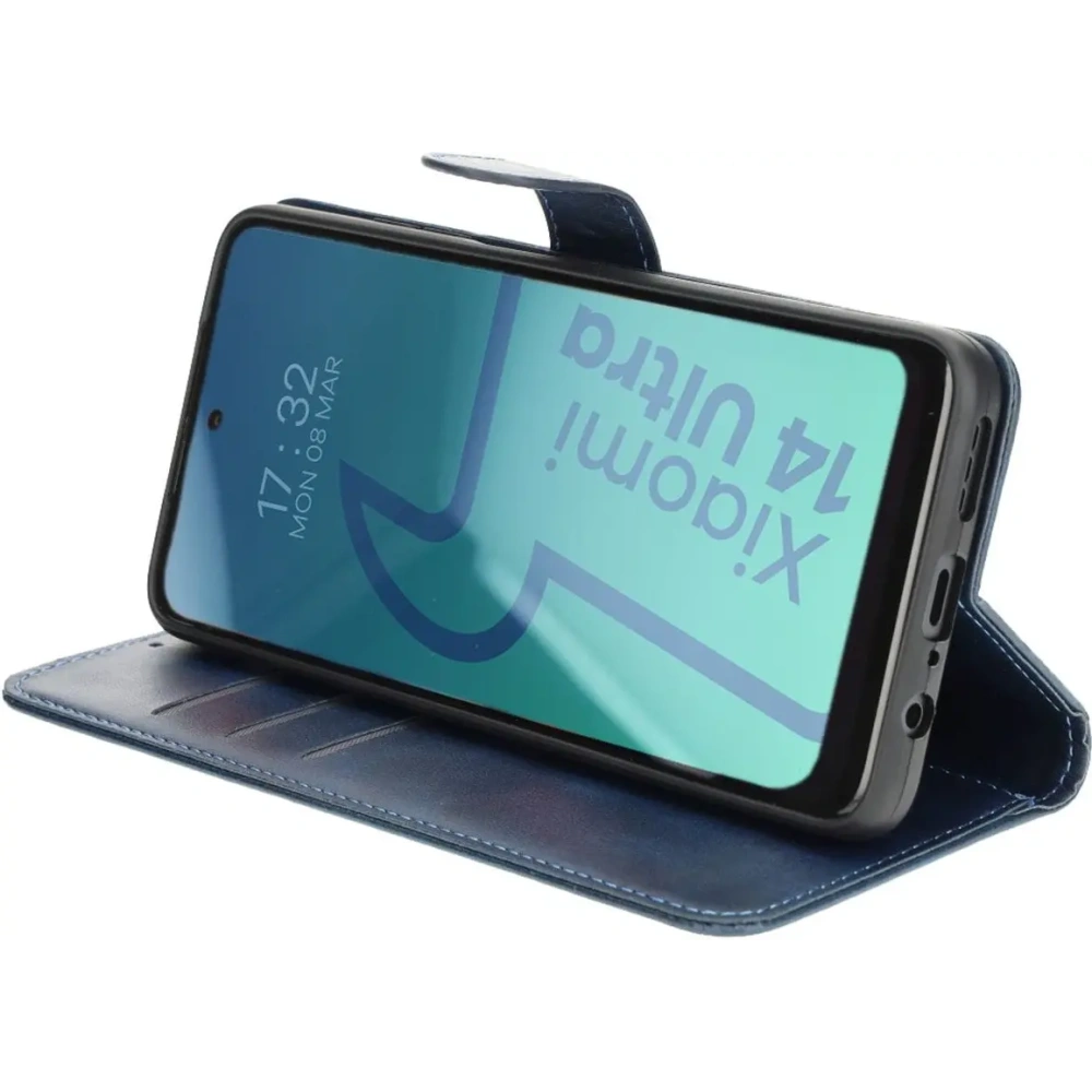 Etui z klapką Bizon Case Pocket do Xiaomi 14 Ultra granatowe