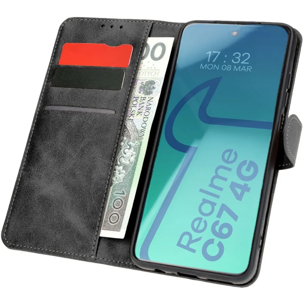 Etui z klapką Bizon Case Pocket do Realme C67 4G czarne