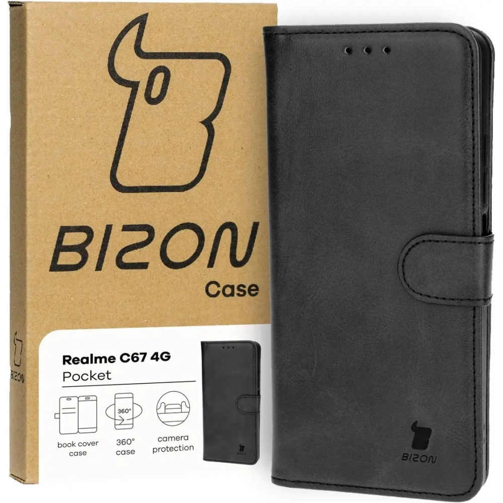 Etui z klapką Bizon Case Pocket do Realme C67 4G czarne