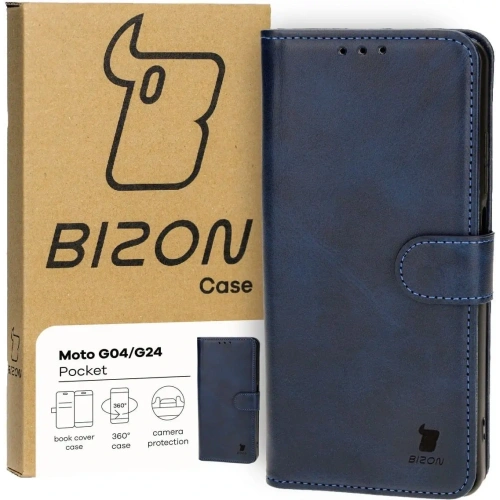 Kup Etui z klapką Bizon Case Pocket do Motorola Moto G04 / G24 granatowe - BIZ5405 - {ean13} - Sklep Home Screen