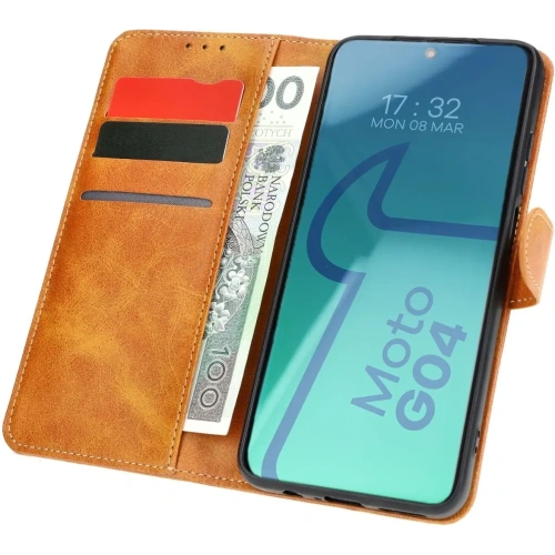 Kup Etui z klapką Bizon Case Pocket do Motorola Moto G04 / G24 brązowe - BIZ5406 - {ean13} - Sklep Home Screen