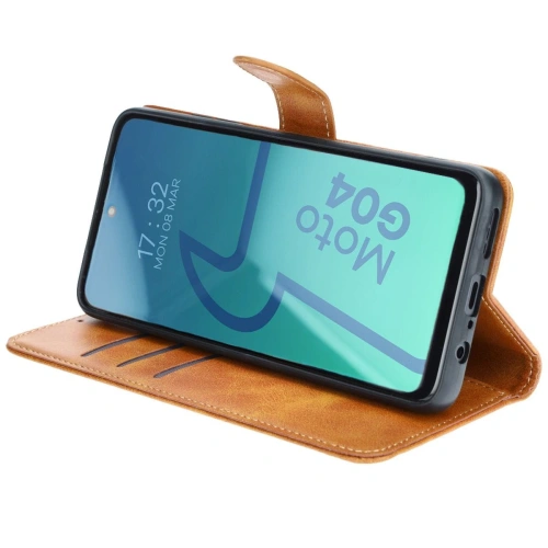 Kup Etui z klapką Bizon Case Pocket do Motorola Moto G04 / G24 brązowe - BIZ5406 - {ean13} - Sklep Home Screen