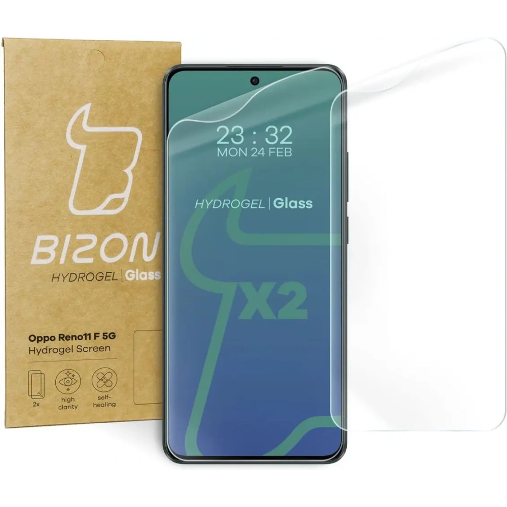 Folia hydrożelowa na ekran Bizon Glass Hydrogel Front do Oppo Reno11 F 5G [2 PACK]
