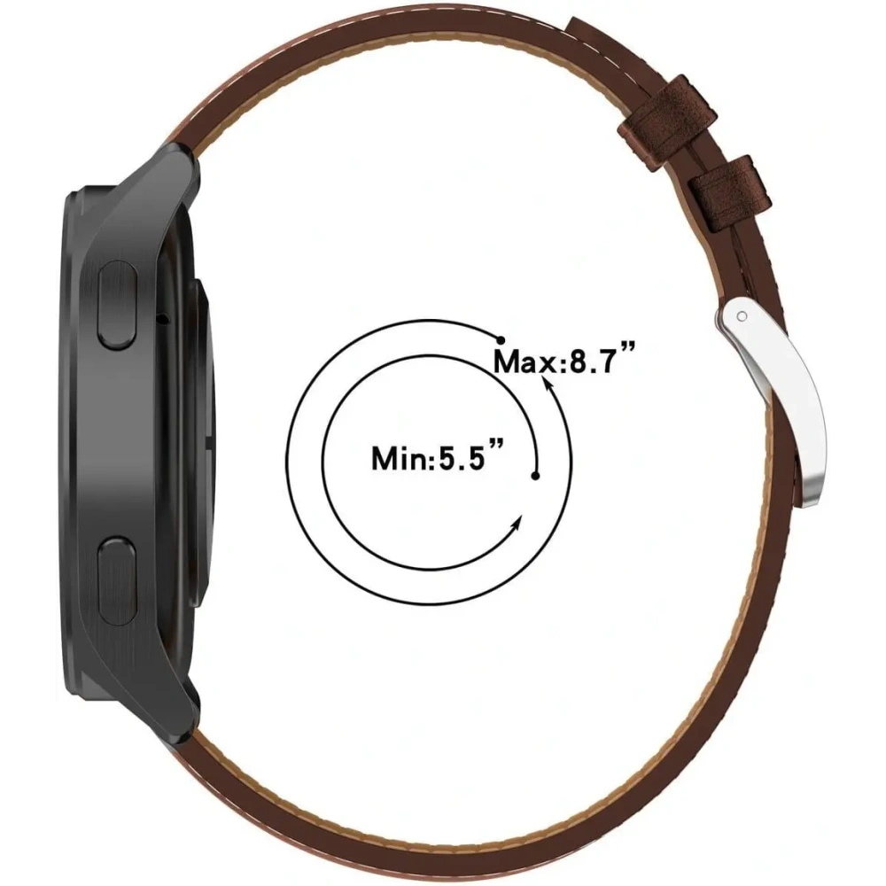 Pasek Bizon Strap Watch Casual 22 mm do smartwatcha ciemnobrązowy