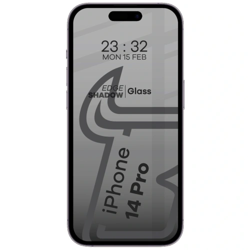 Buy Bizon Glass Edge Shadow Apple iPhone 14 Pro tinted with a black frame - BIZ5442 - {ean13} - Home Screen Store Europe