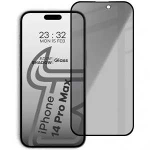 Kup Prywatyzujące szkło hartowane Bizon Glass Edge Shadow do Apple iPhone 14 Pro Max przyciemniane z czarną ramką - BIZ5443 - {ean13} - Sklep Home Screen