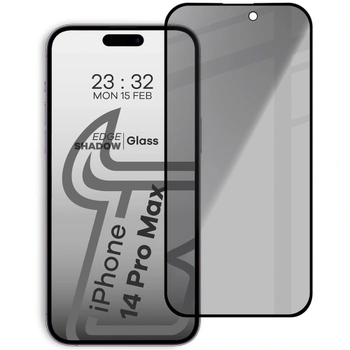 Kup Bizon Glass Edge Shadow Apple iPhone 14 Pro Max getönt mit einem schwarzen Rahmen - BIZ5443 - {ean13} - Sklep Home Screen