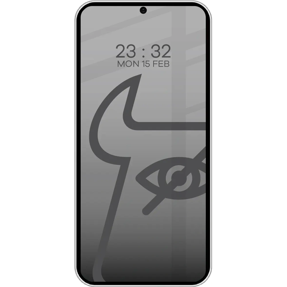 Prywatyzujące szkło hartowane Bizon Glass Edge Shadow do Samsung Galaxy S25/S24 przyciemniane z czarną ramką