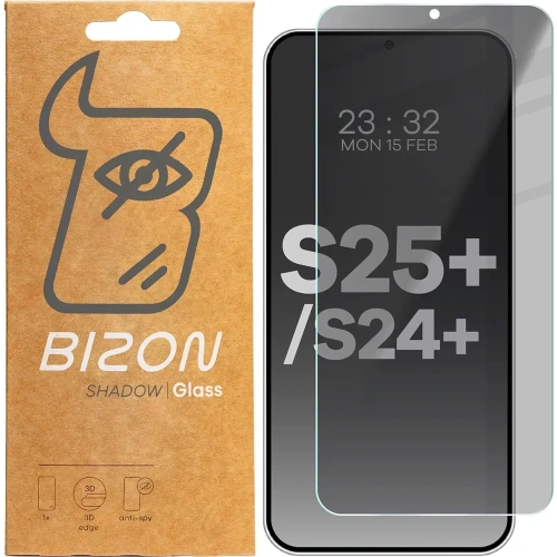 Kup Prywatyzujące szkło hartowane Bizon Glass Clear Shadow do Samsung Galaxy S25 Plus / S24 Plus przyciemniane - BIZ5446 - {ean13} - Sklep Home Screen